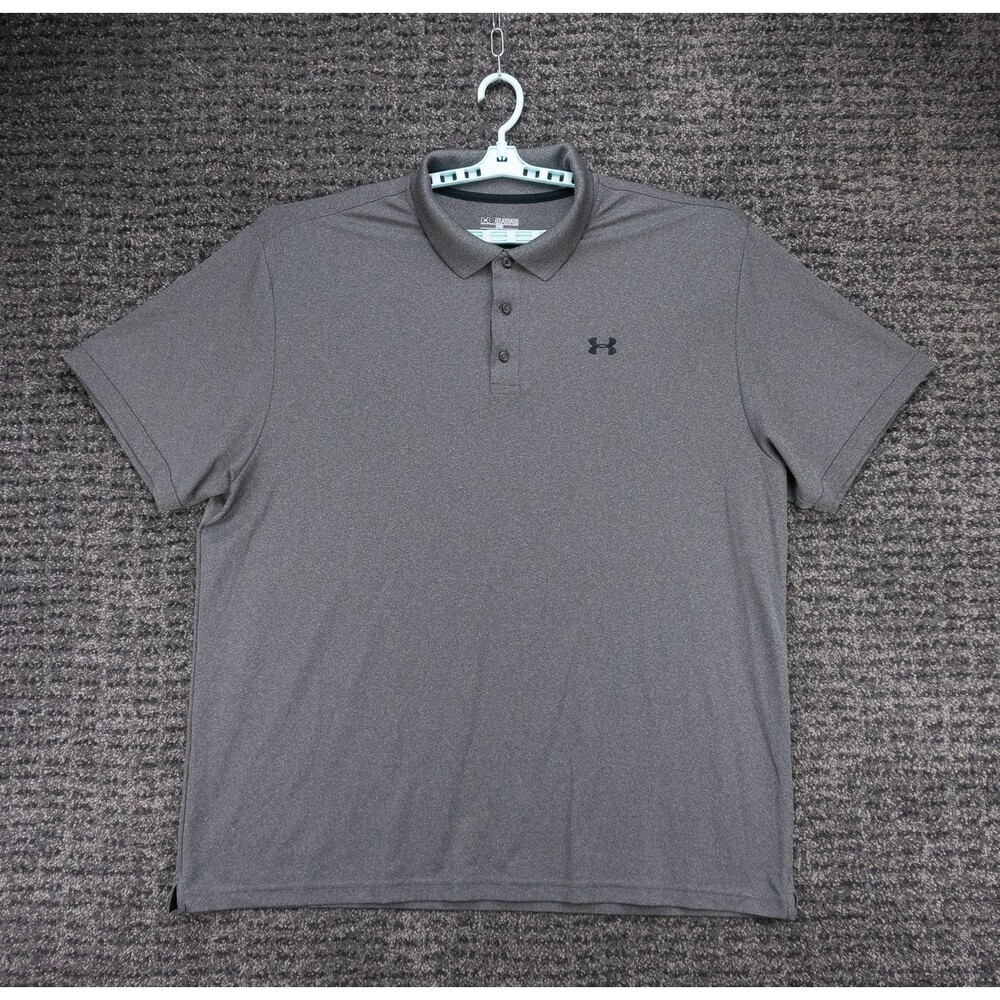 Under Armour Shirt Mens 4XL Gray Loose Performance Polo Heat Gear Casual Golf